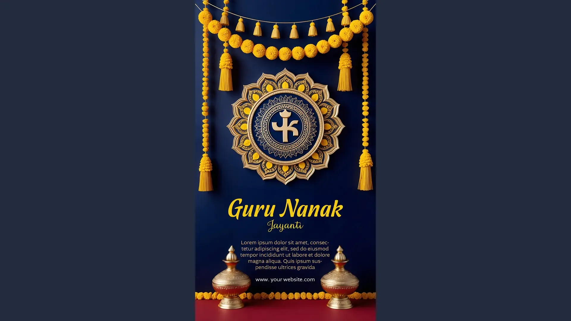 Luxurious Guru Nanak Jayanti Greeting Card Instagram Story image